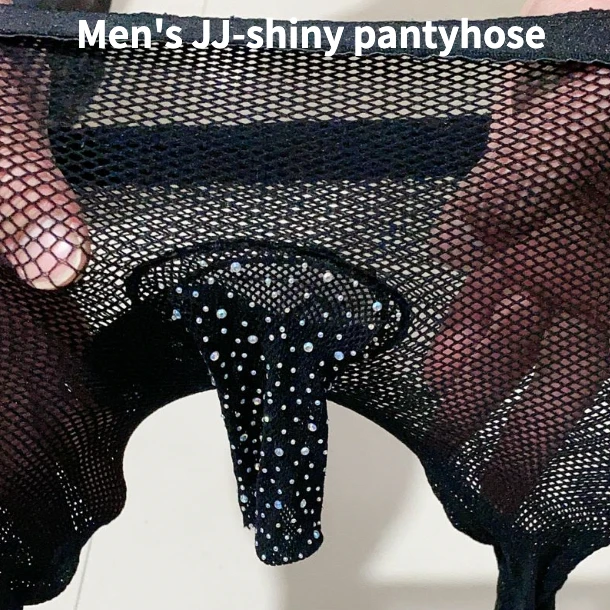 Men's JJ-shiny Pantyhose sparkling cover-up JJ Sexy Man Underwear Bodystockings Gentlemen Fishnet Legging Clubwear Man's Tights