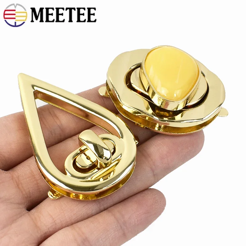 1/2Pcs Meetee Gold Metal Lock Clasp Turn Twist Locks Closure