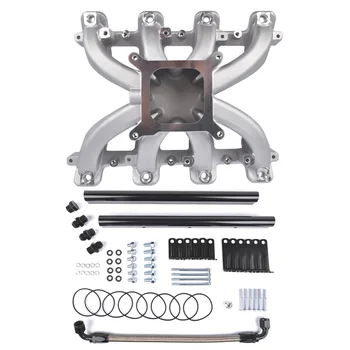 Single-Plane EFI Intake Manifold with Fuel Rails – 4150 Square Bore for GM LS1 LS2 LS6 Gen III/IV LS Engines 1