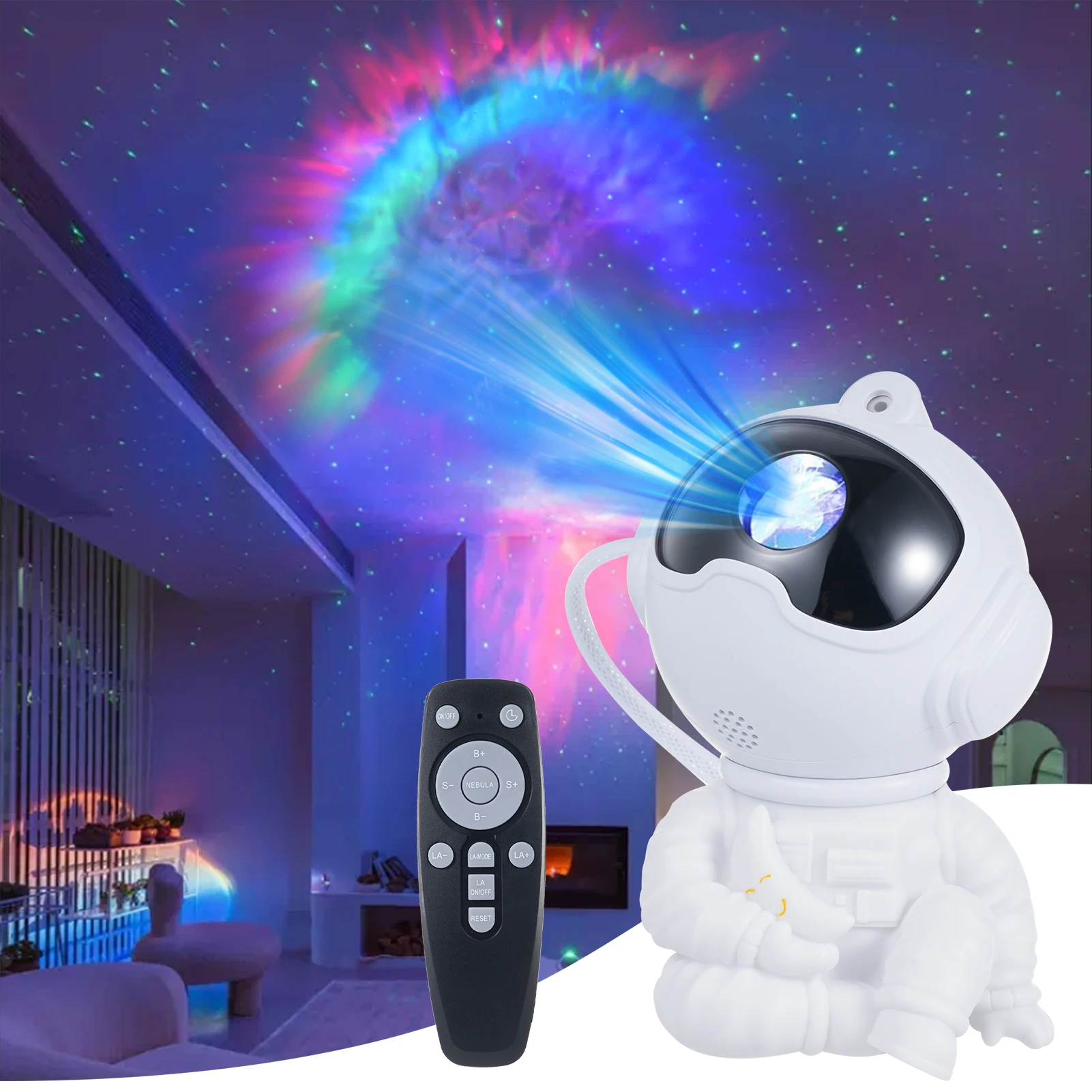 Astronaut Star Galaxy Projector Starry Nebula Projection Light Bedroom Decoration Night Light Rotatable Head Ceiling LED Lamp