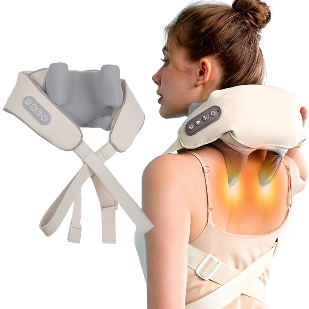 Neck shoulder massager deep tissue shiatsu back massagers with heat for