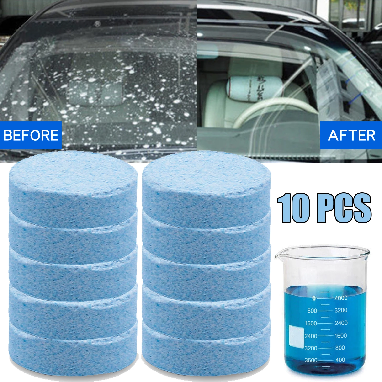 10x Car Windshield Wiper Glass Washer Auto Solid Cleaning Cleaner