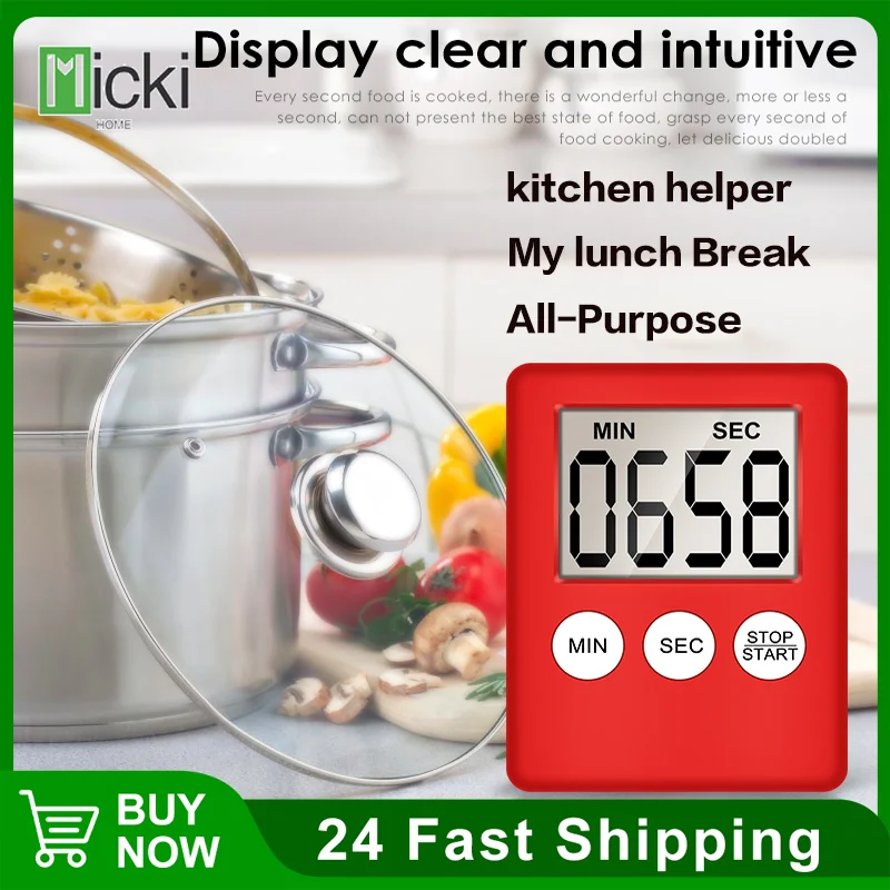 

Цифровой ЖК-дисплей, кухонный таймер, Сверхтонкая Магнитная подставка для выпечки, квадратная подставка для приготовления выпечки