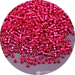 High - Quality Silver - Filled Glass Rice Beads for Jewelry & Clothing - Multiple Sizes Available (38 dark rose red)