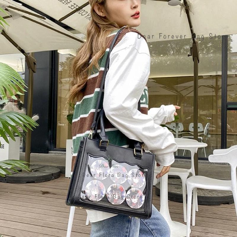 Y2K Sweet Girl Transparent Crossbody Bags Women's Fashion Ita Bag Trendy Tote Bag Lolita Shoulder Bag DIY Display Handbag Purses 2
