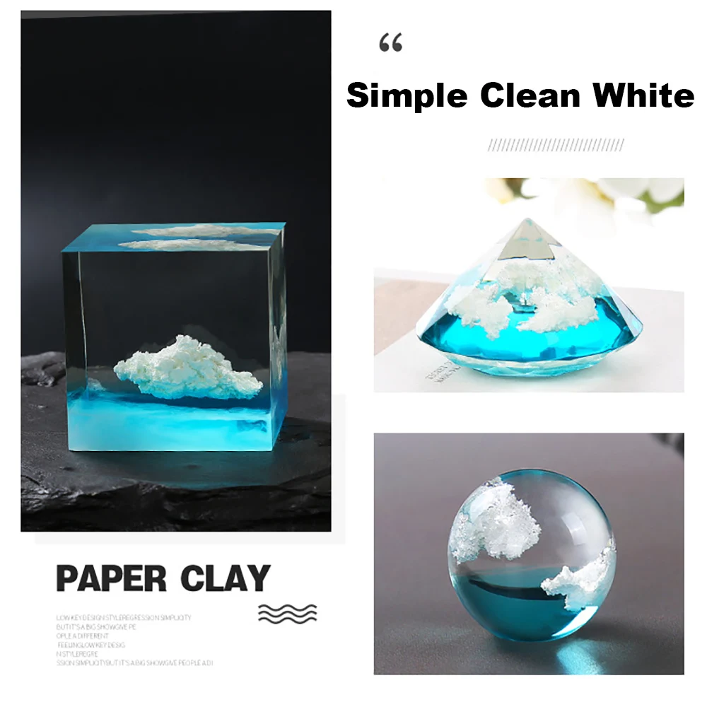 80g/Bag Resin Filling Decoration Epoxy Resin White Paper Clay Filler Decoration Cloud Clay DIY Crafts resin clay