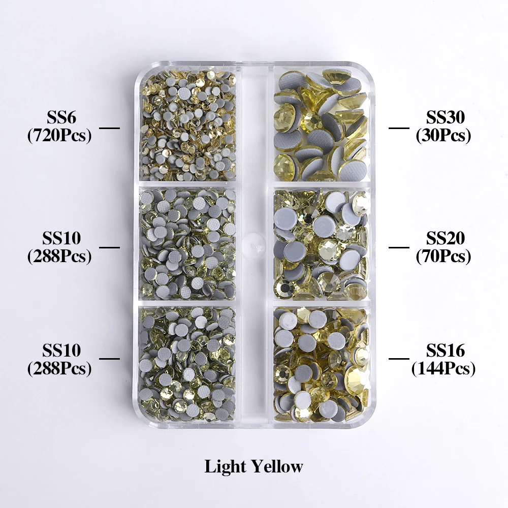 Enhanced Sparkling Glass Hotfix Rhinestones Set - Flat Back Glitter Crystals for Garment Embellishment