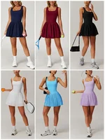 VITALINOVO Workout Tennis Dress with Built in Shorts Square Neck Padded Workout Dress with Pockets Golf Athletic Mini Dresses - Image 6