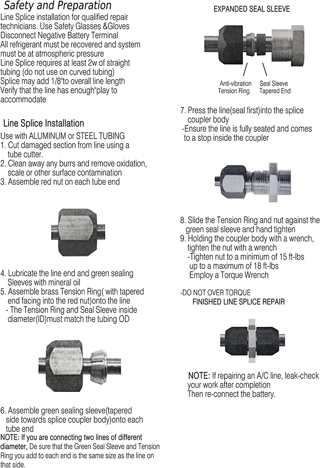 Klimaanlage Reparatur Spleiß verbinder passt für 5/16 in. Aluminium linien, Ersatz für 800-643 (5 teile/satz) – Detail 3