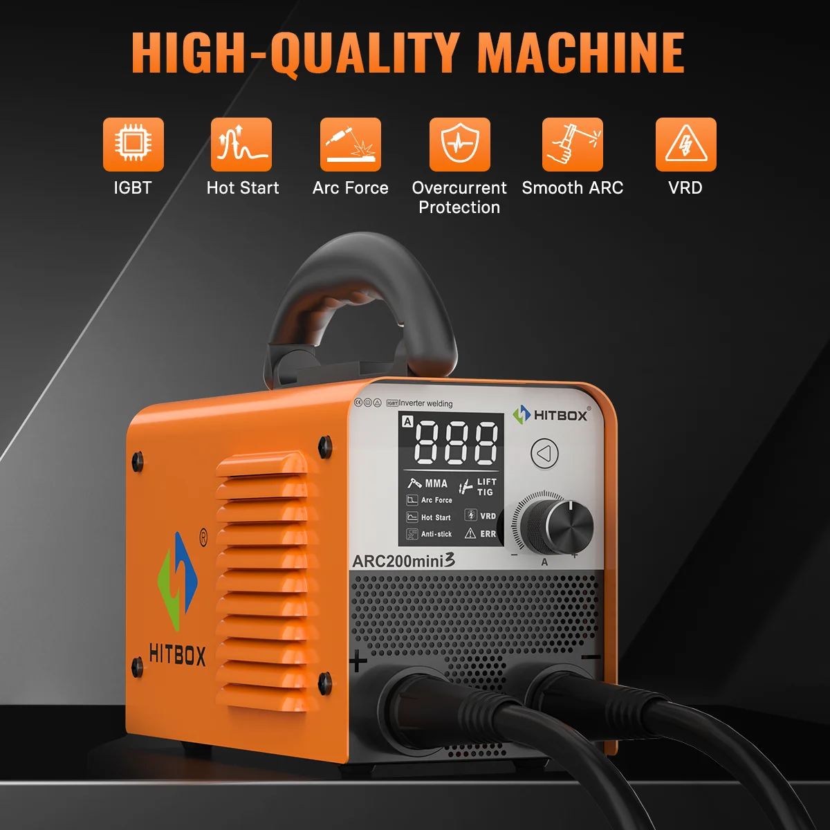 HITBOX 2 in 1 Welding Machine MMA/Lift TIG Ultra-mini IGBT Inverter LED Display 10-200A Portable Home Welder ARC200 Mini3