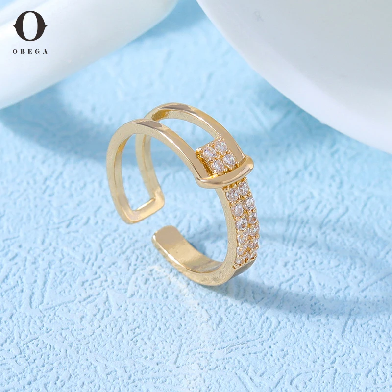 

Oplea классические открытые кольца для женщин из цинкового сплава с цирконом геометрические витые обрученные кольца для пар эстетические ювелирные изделия на Хэллоуин