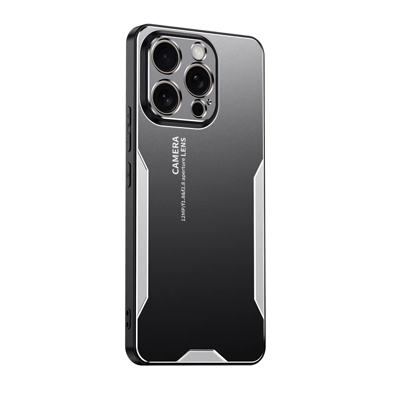 Darbeye dayanıklı kılıf iPhone 15 14 13 12 11 7 8 6s 6 artı Pro Xs Max XR SE 2020 2022 fırçalanmış metal alüminyum zırh arka_voghion.com