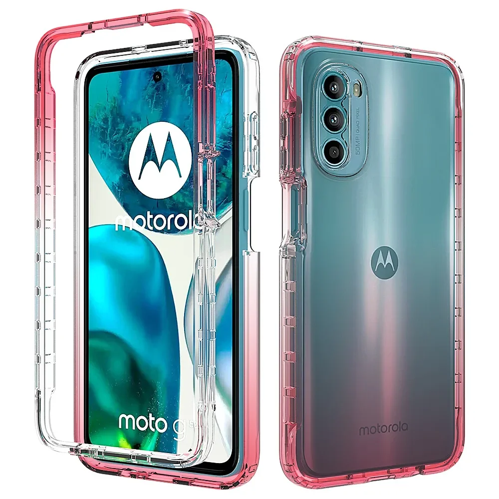 Vibrant Transparent Shockproof Protective Case with Dual-Layer Design