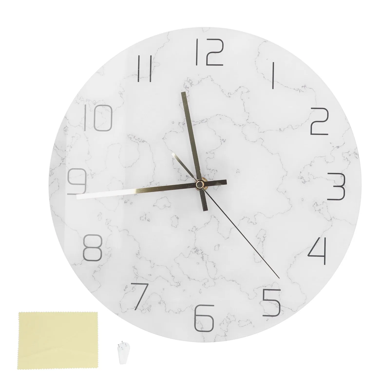 

Marble Wall Clock Acrylic Hanging Clock Silent Clock For Home Living Room Decoration