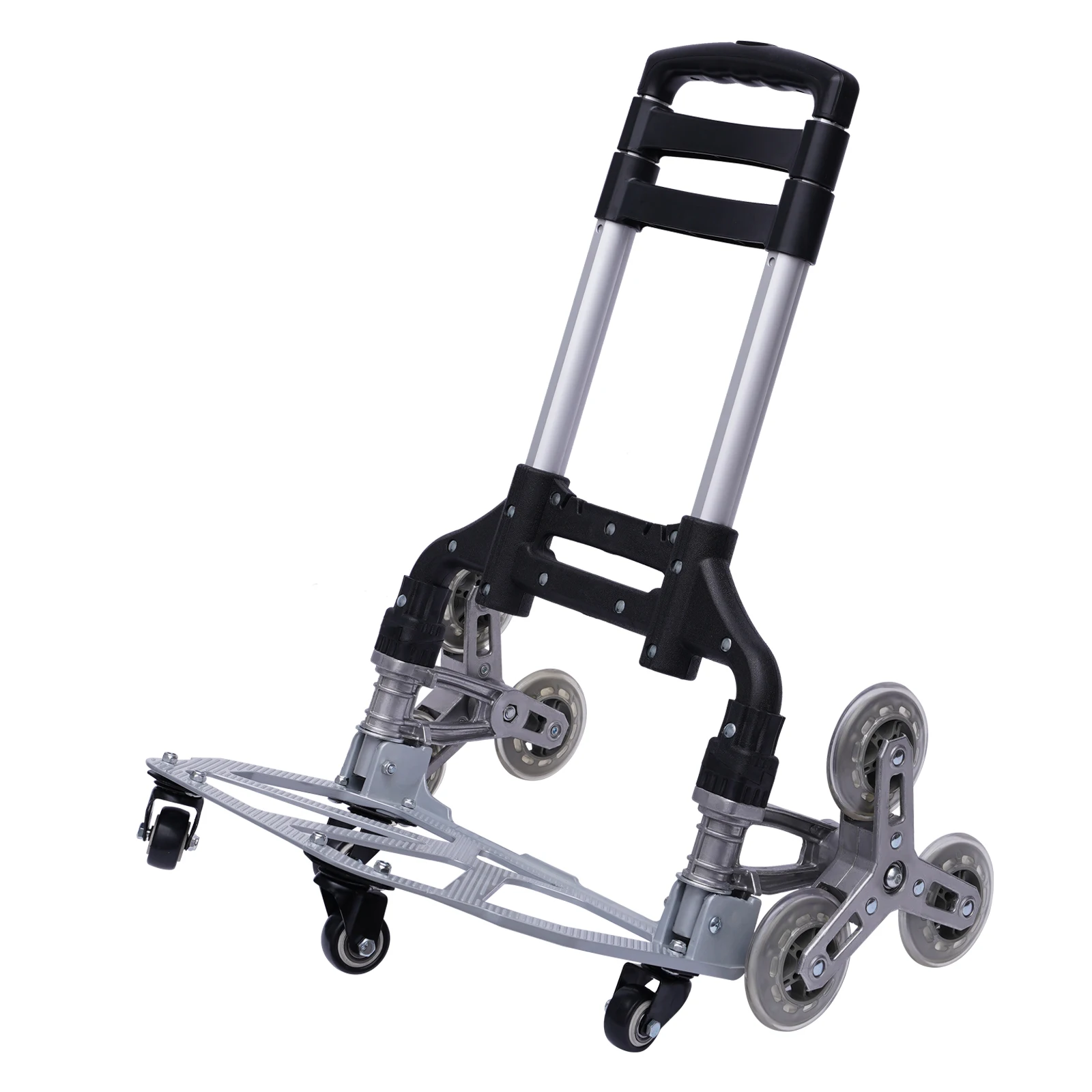 Treppensteigerwagen mit 10 Rädern, Schwerlast-Klappkarre, 75 kg Tragkraft, höhenverstellbar, mit wasserdichter Tasche für den Umzug – Detail 4