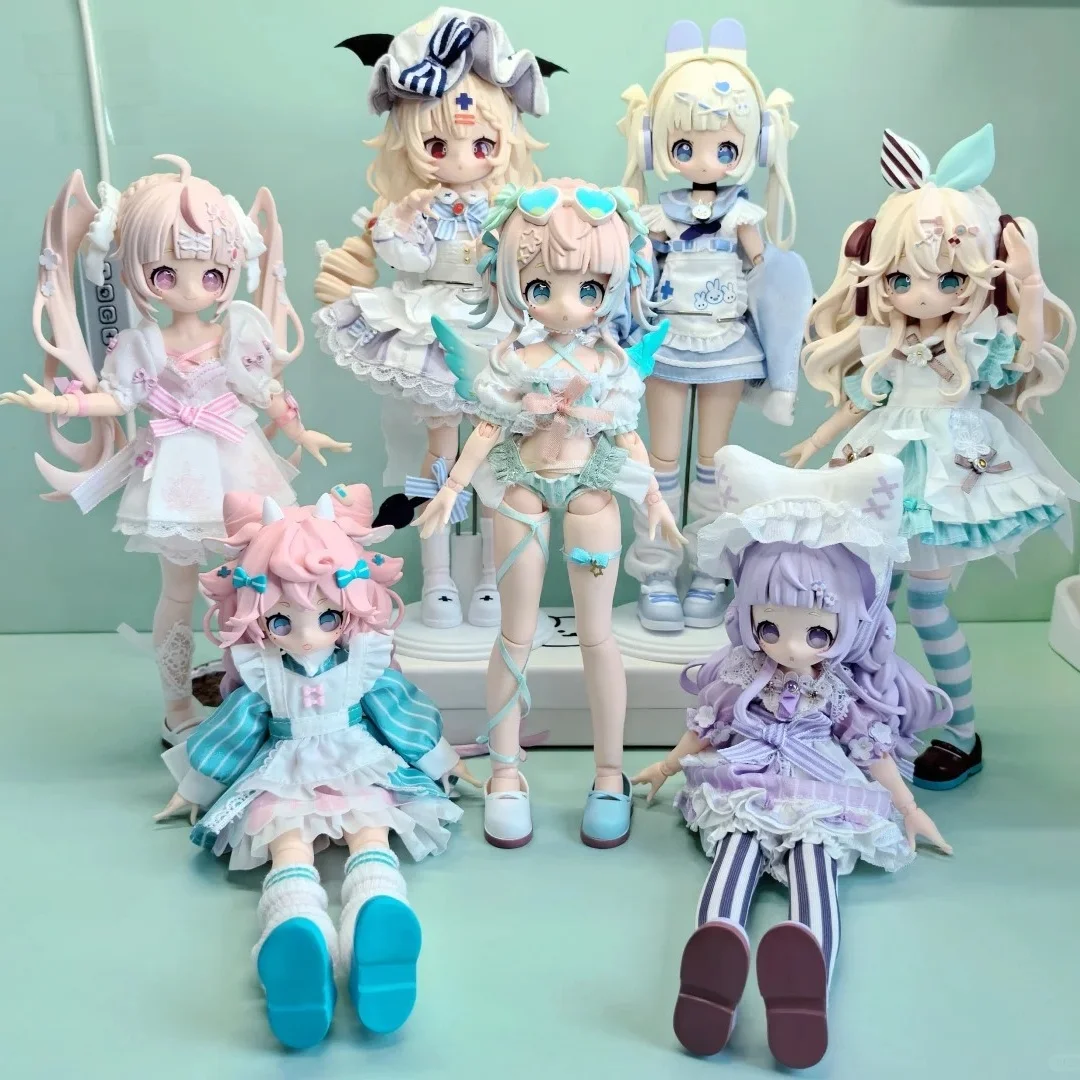 Genuine Wanmeng Sugary Girls Dessert Party Mjd Blind Box Movable Eight Point Doll Desktop Ornament Toy Figurine Gift