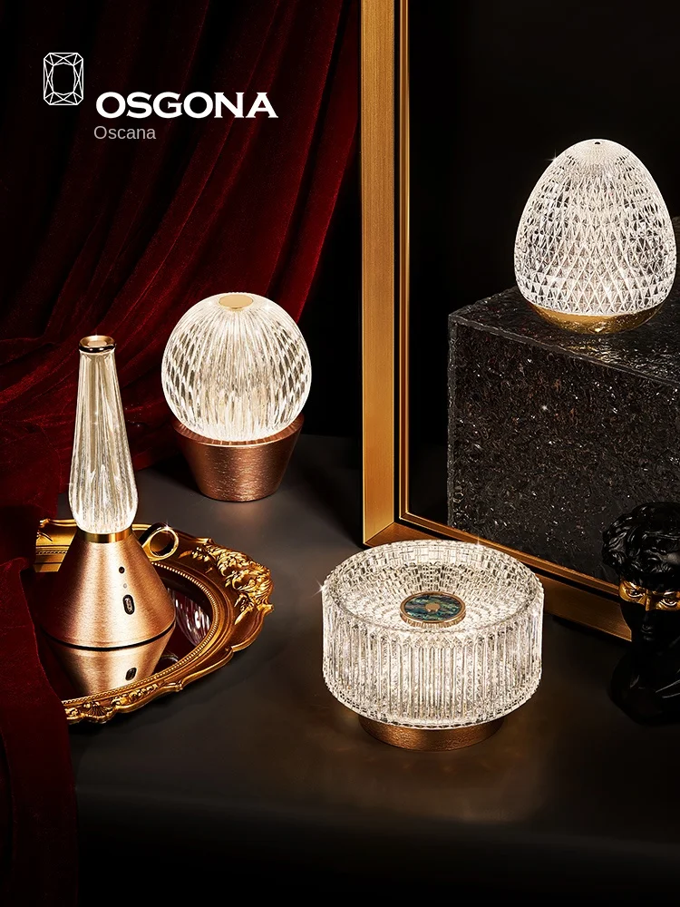 

ZC European and American Style Living Room Ambience Light Crystal Master Bedroom Bedside Small Night Lamp