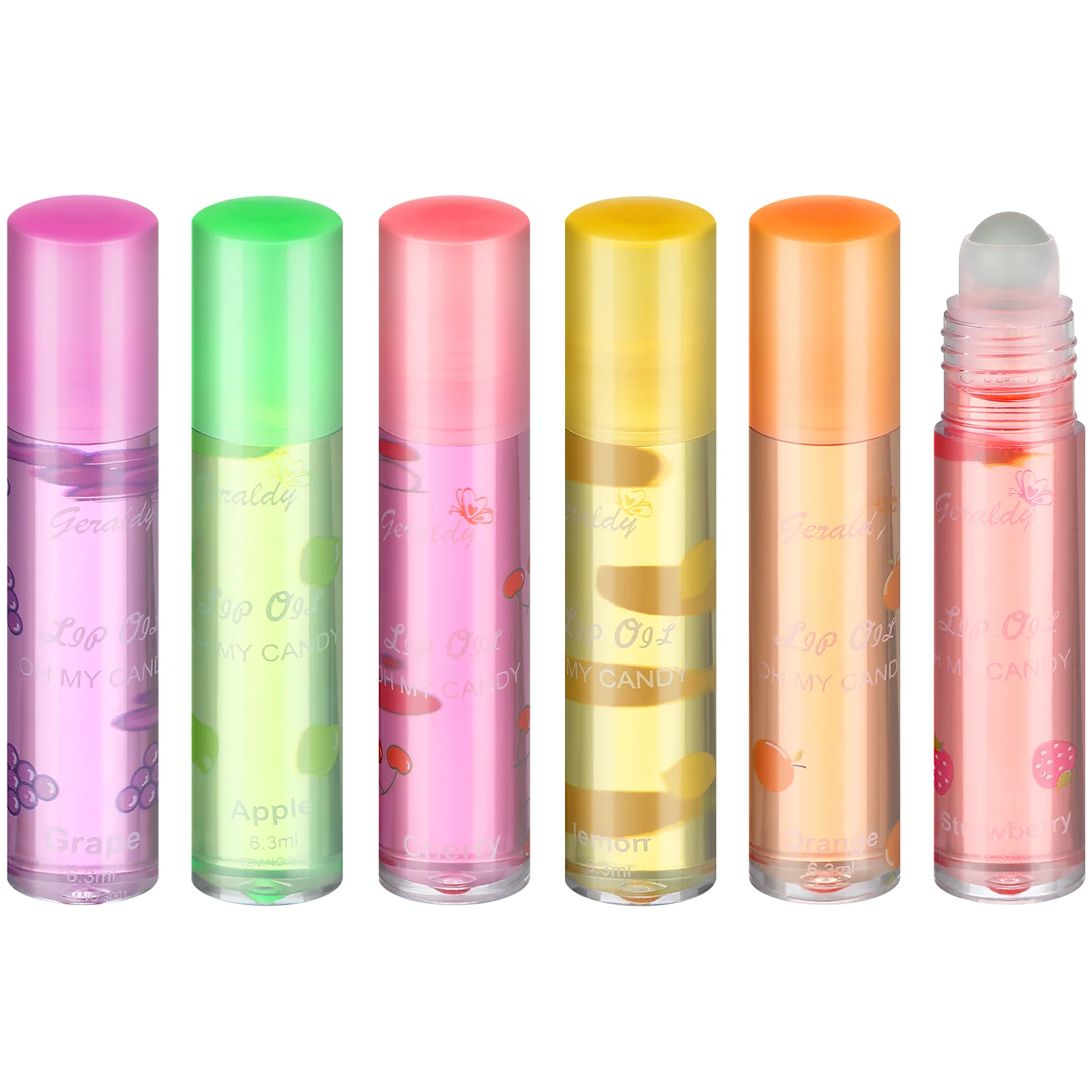 6 Pcs Transparent Moisturizing Portable Fruit Flavored Colorless Lip
