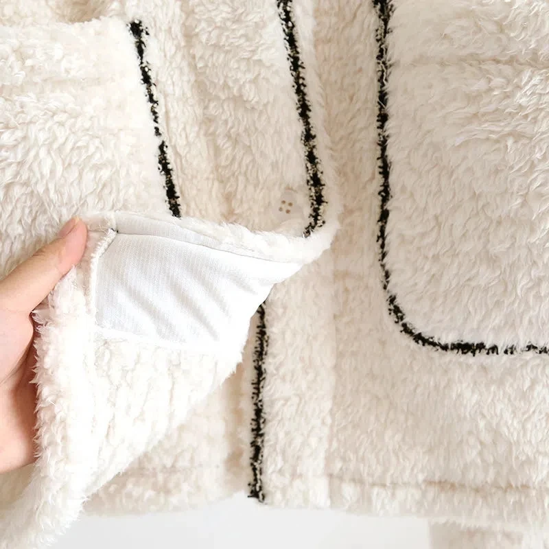 Autumn Winter Warm Flannel Pajamas Set Women Pyjamas Sets Thick Coral Velvet Long Sleeve Soft Home Wear Clothes for Women