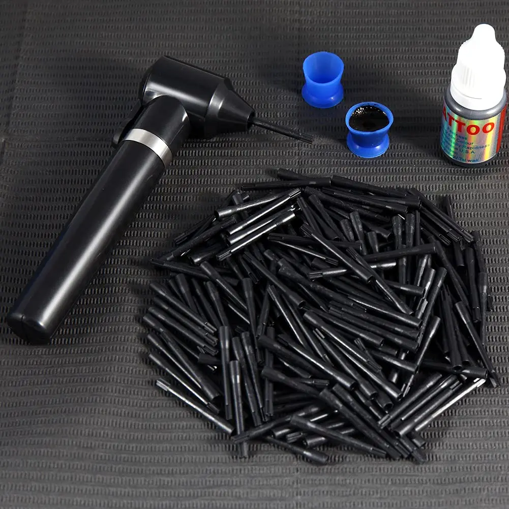 Tattoo Ink Mixer Tattoo Pigment Mixer Machine with 100Pcs Mixing Sticks Eyebrow Color Makeup Tattoo Ink Pigment Black 5