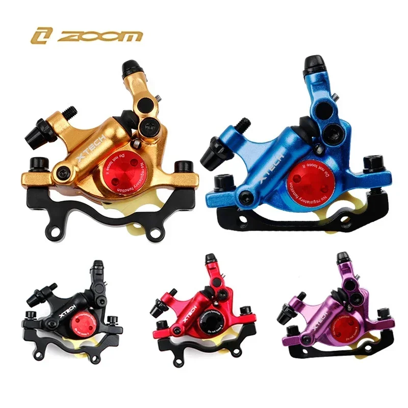 ZOOM XTECH HB100 MTB hydraulische Scheibenbremssättel vorne hinten 160 mm klappbarer Zugdraht schwarz rot Bremse für MTB-Fahrradbremssatz – Detail 1