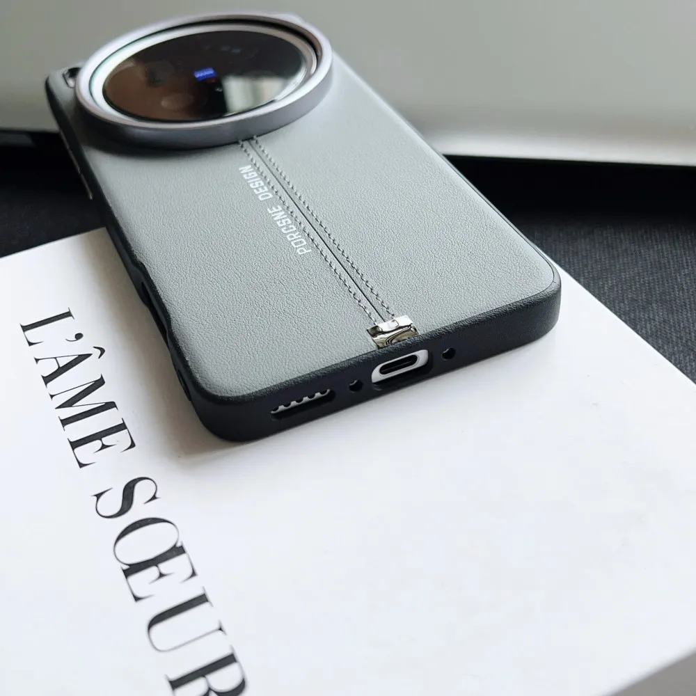 Luxury PU Leather Magnetic Wireless Charging Protective Back Cover Case