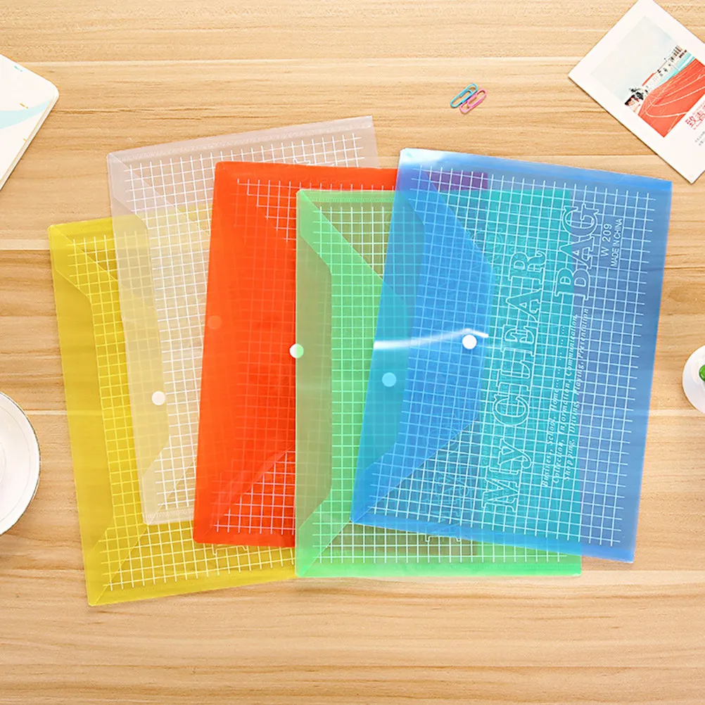 12Pcs A4 투명 문서 보관 폴더 스냅 잠금 PP 소재 오일 방지 사무실용 간..