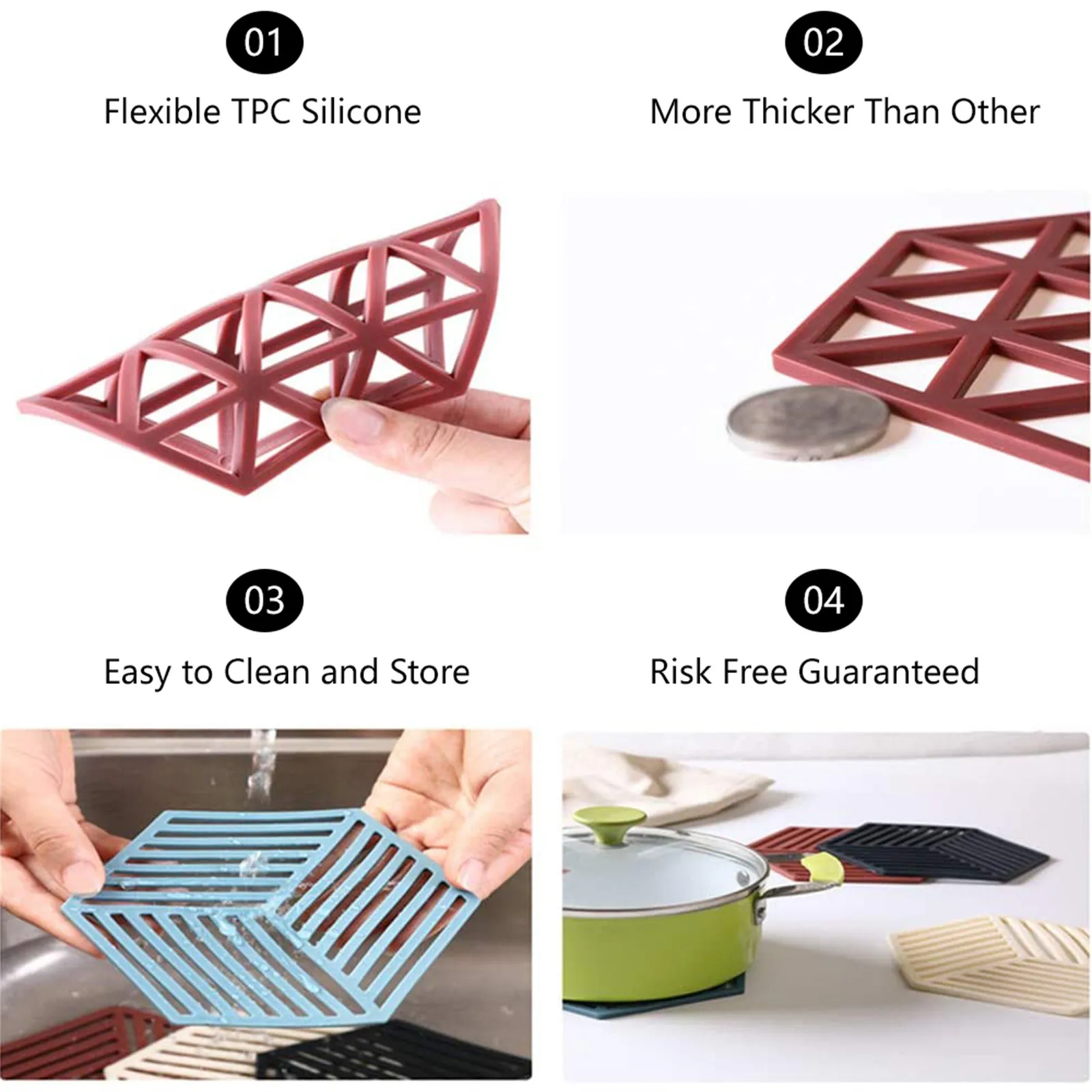 Sottopentole in silicone resistenti al calore - Sottopentole