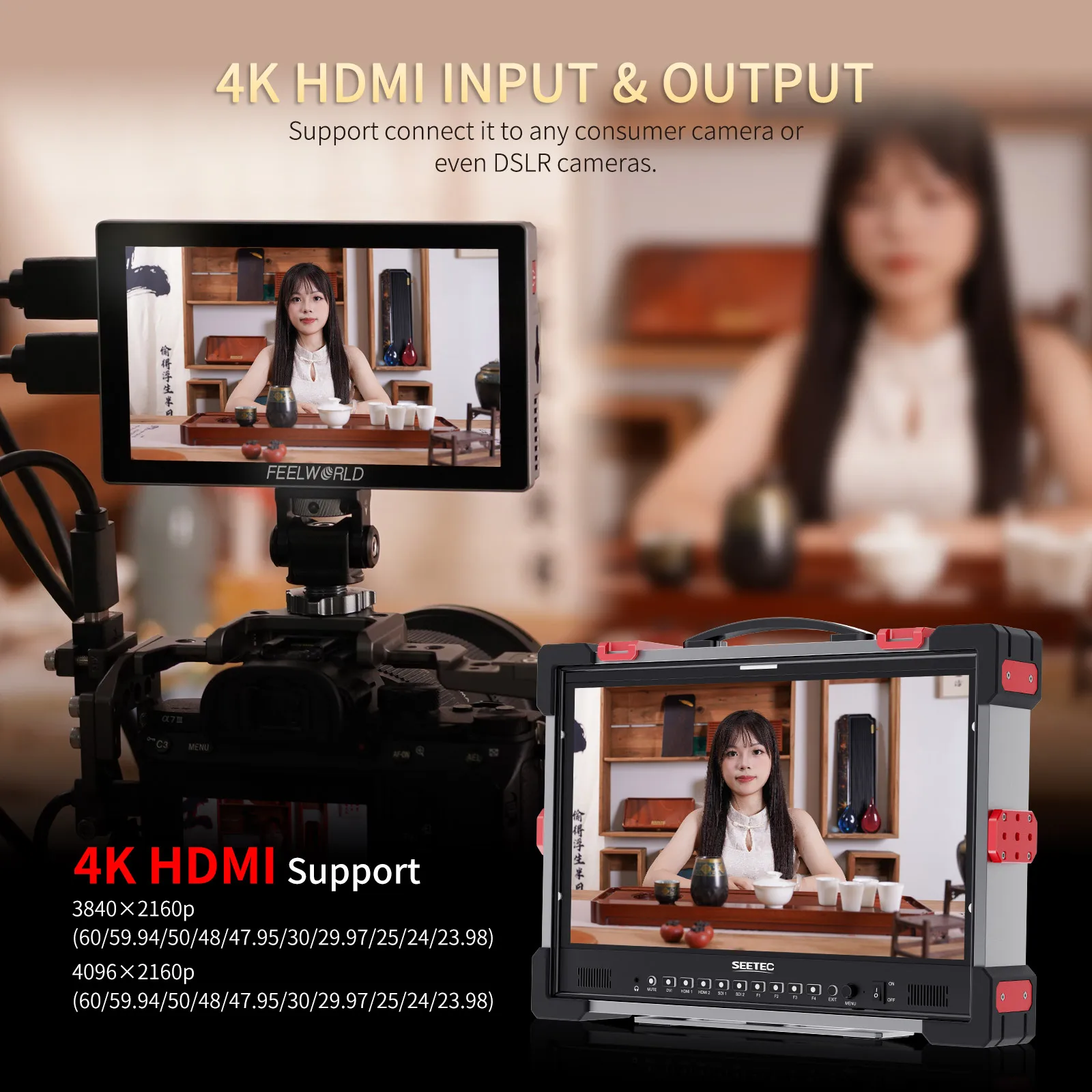 FEELWORLD P6X 5.5インチ 1000nit ポータブルアルミカメラフィールド
