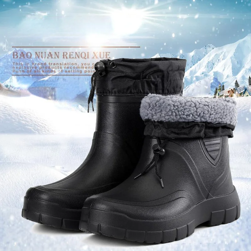 

Men Boots Lightweight Winter Shoes for Men Snow Boots Waterproof Winter Footwear Plus Size 46 Slip on Unisex Ankle Winter Boots
