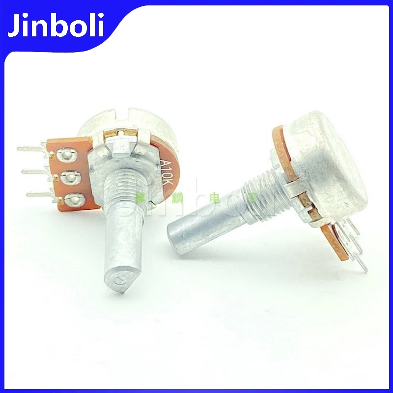 Multiturn Potentiometer Linear Potentiometer Rotary Potentiometer Potentiometer Kit Trimmer Potentiometer Adjustable Resistor 2PCS 16 Type A10K 3Pins Single Adjustable Resistance Power Amplifier Audio Volume Potentiometer D Shaft Length 20mm