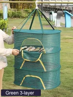 70*50cm Foldable Drying Fishing Vegetable Fish Net Hanging Drying Rack Net 1-3 Layer Clothing Drying Storage Rack Drying Net 1
