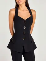 Karina Lapel Single Breasted Pockets Chic Pant Set 2