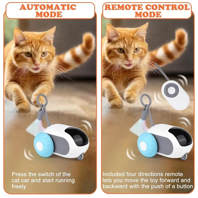 Smart Moving Remote Controlled Cat Toy 2 Modes Automatic Toy Car for Cats Dogs Interactive Playing Kitten Training Pet Supplies 5