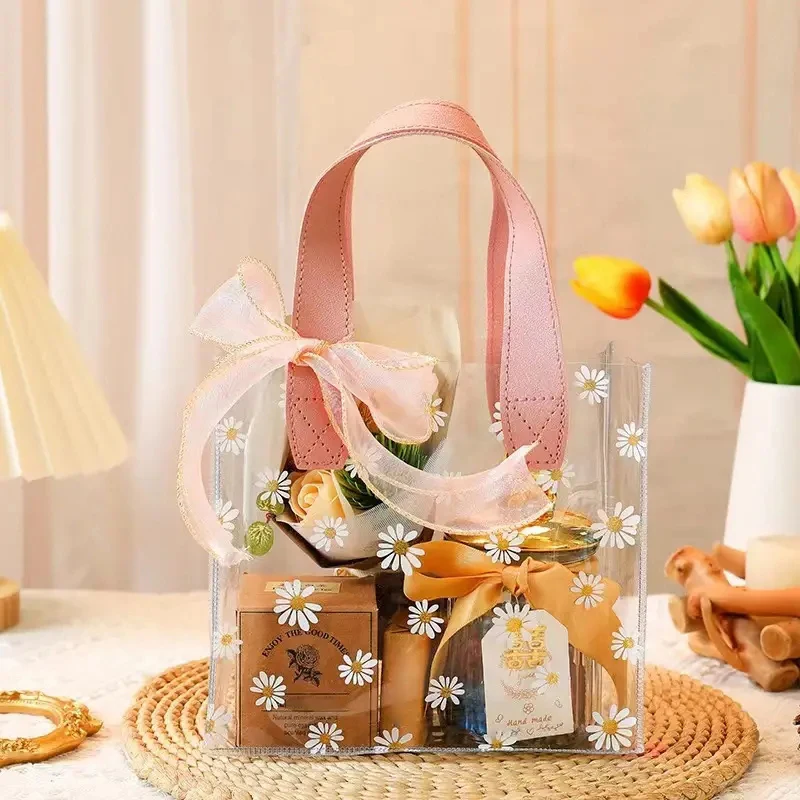 Portable Gift Wrap Bag Clear Large Gift Bag With Handle Lightweight Handbag  Fashion Large Capacity Shopping Bags - Top-handle Bags - AliExpress