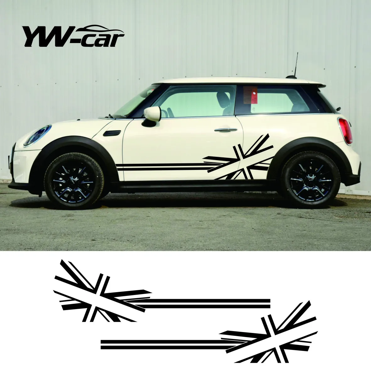 

2pcs Union Jack Flag Side Stripes Door Side Decal Stickers for BMW MINI Cooper S Countryman R60 F60 F55 F56 R56 Paceman R61 R50