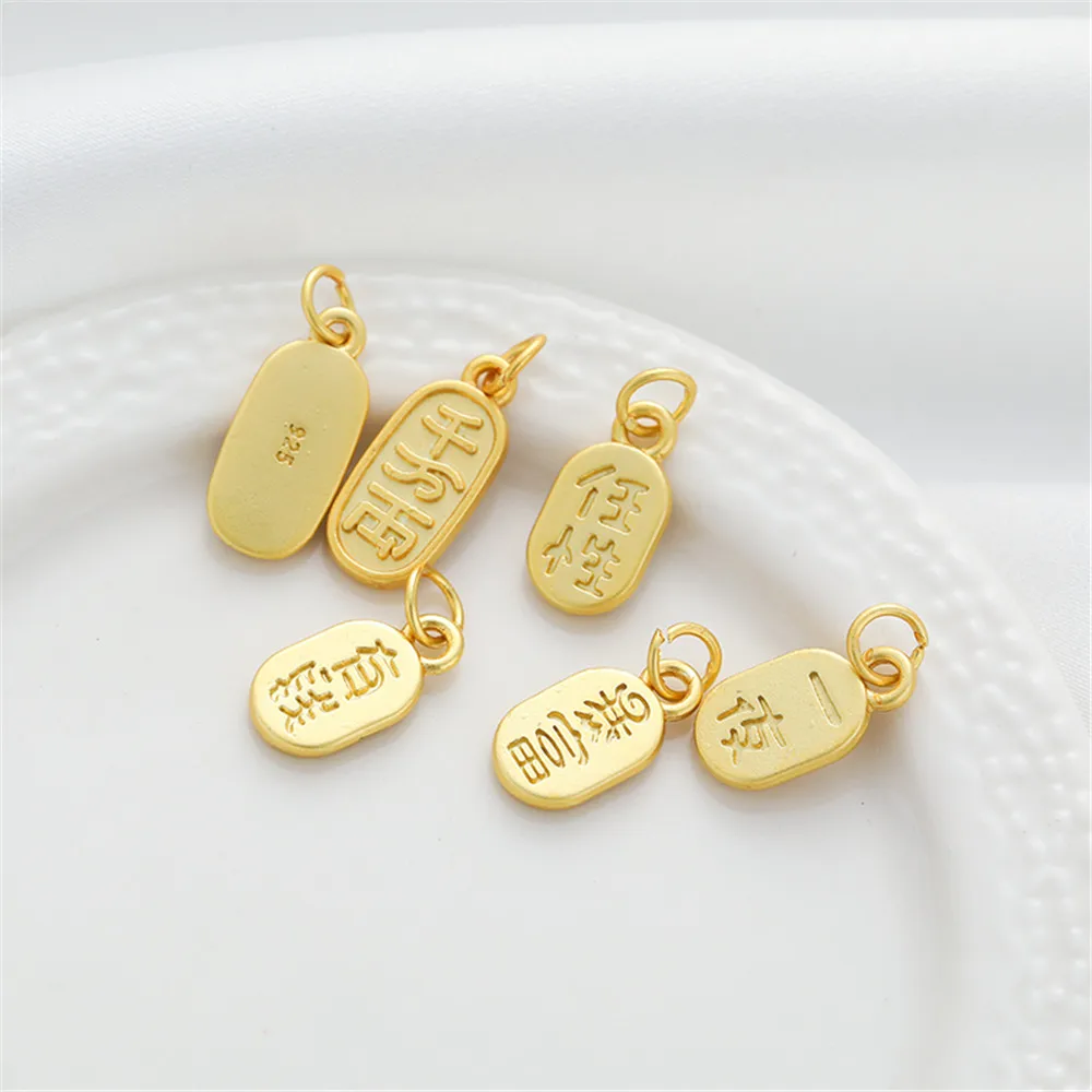 

18k bag gold color matte gold rich rich wayward hanging decoration diy bracelet necklace small pendant accessories