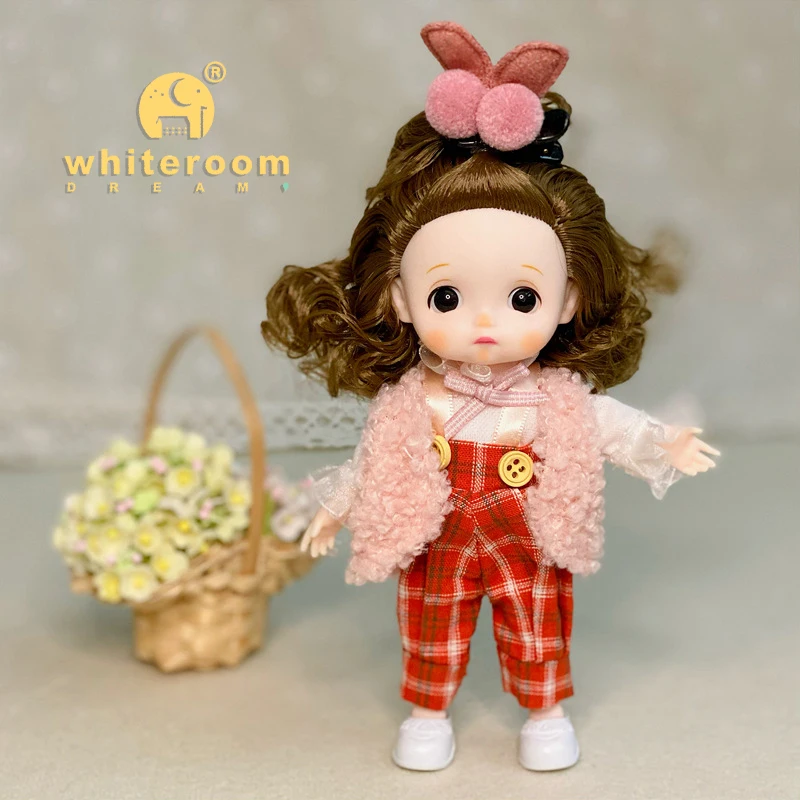 New BjD 16CM Doll For Gitls 13 Movable Joints Cute Face and Blue Eyes with Clothes Shoes Mini Dolls Girl Gift for Girls Diy Toys 6
