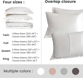 Simple&Opulence 100% Eucalyptus Lyocell Tencel Duvet Cover Set Cooling Breathable Duvet Cover Soft Silky, Luxury Bedding Set 6