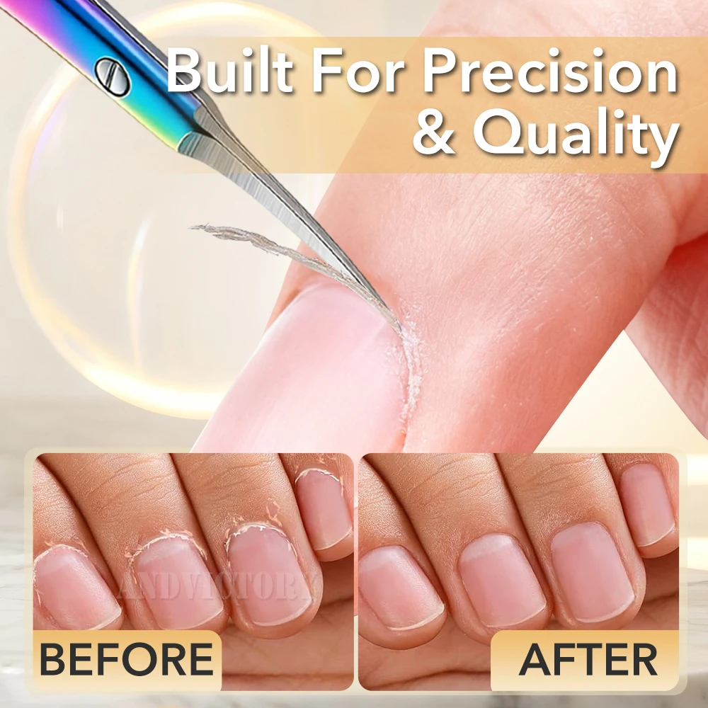 Stainless Steel Cuticle Scissors Dead Skin Remover For Nails Art Clippers Russian Manicure Curved Tip Scissor