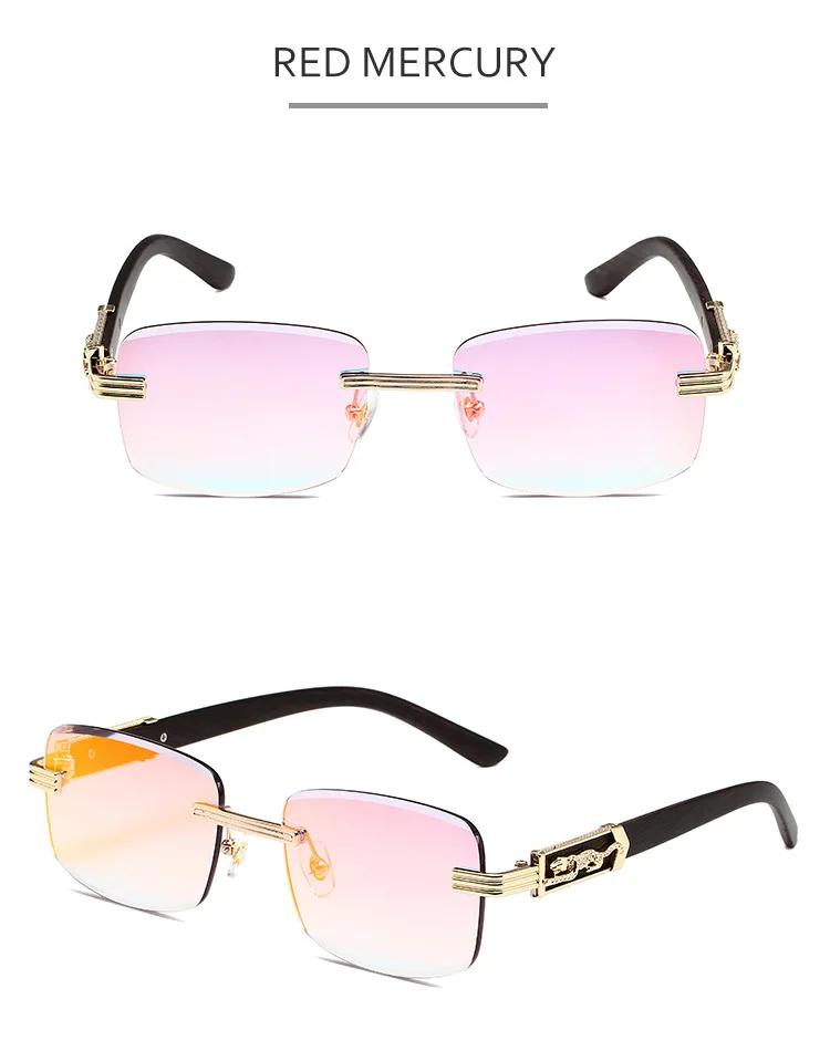 Diamond Cut Edge Sunglasses Vintage Men's Sunglasses Wood Style_voghion.com