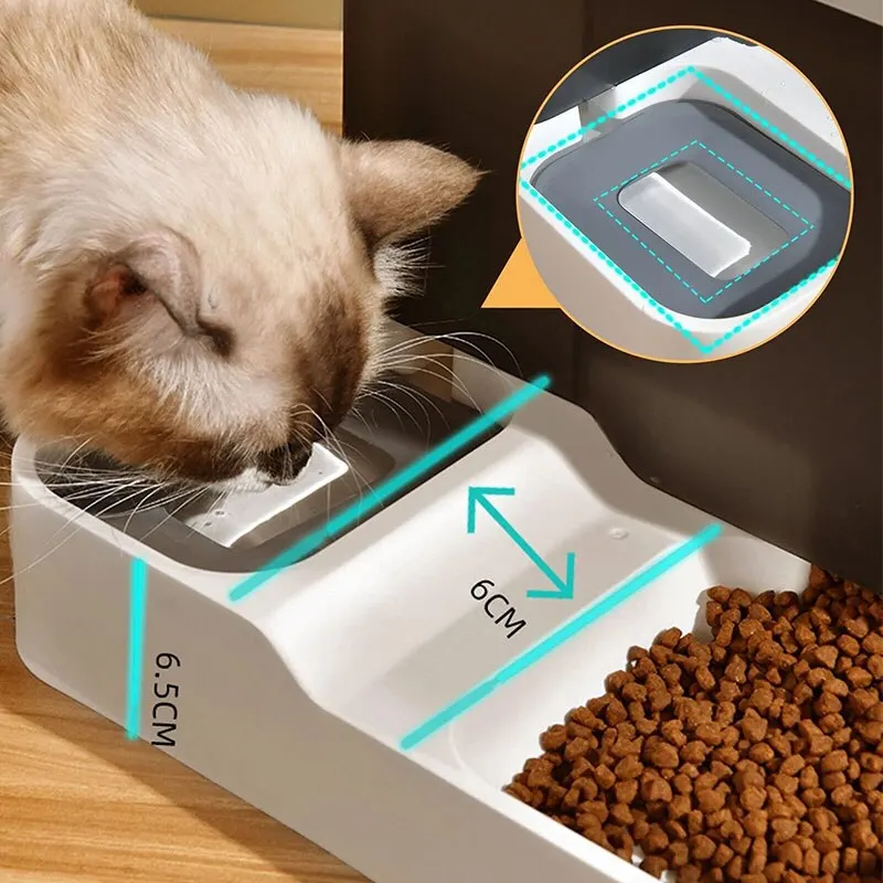 High Capacity Automatic Pet Food and Water Dispenser with Wet-Dry Separation