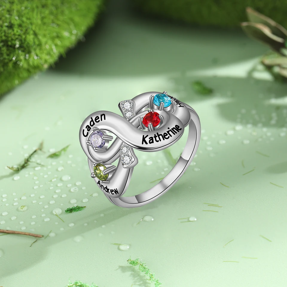 Mothers Day Design Your Own Mothers Rings Cheap Personalized Rings - Main Image