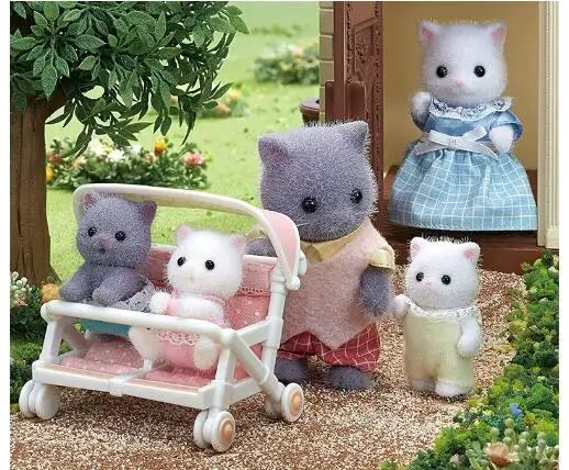 Sylvanian Families Persian Cat Family 4pcs Set Animal Toys Dolls Girl Gift New in Box 5455 4
