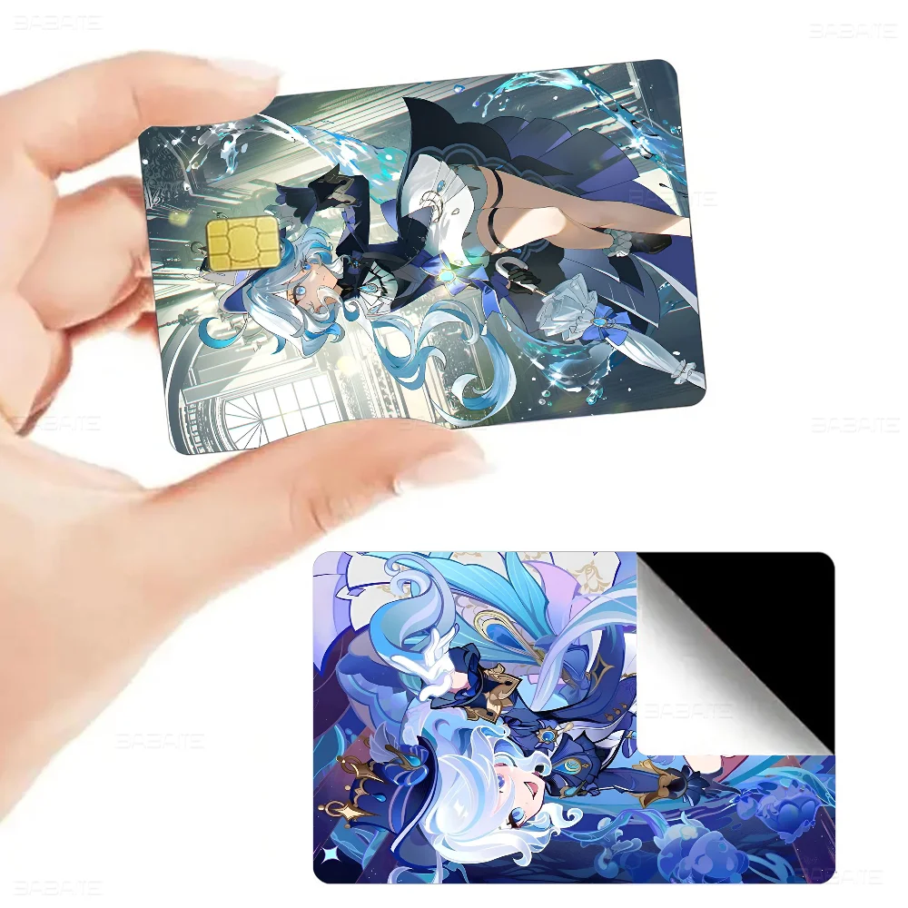 Game F-Furina G-Genshin I-Impact Game Anime Sticker Film Skin Cover Case For Small Large No Chip Debit Credit Card Front Side