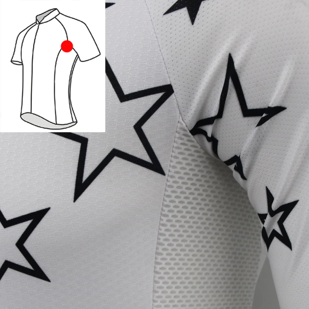 Women Short Sleeve Cycling Jersey Starry Night White