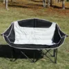 Double Seat Collapsible Chair with Cup Holder Foldable Design Strong Load-bearing Waterproof Fabric Oversized Loveseat Camping 5