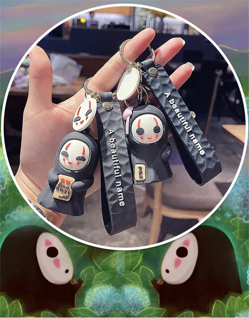 Spirited Away No Face Man Keychain Anime Cartoon Figure Model Pendant Key Chains Children Kids Toys Cosplay Keyring Gifts 0 suslum.myshopify.com product_variant