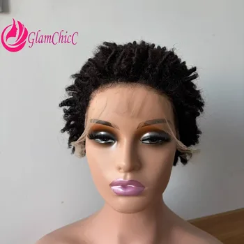 Parrucca 13x4 Lace Front in Capelli Umani Naturali con Motivo Africano, Colore Naturale, dall'Aspetto Naturale per Donne, Termo-stilizzabile, Vestibilità Comoda, Facile da Acconciare