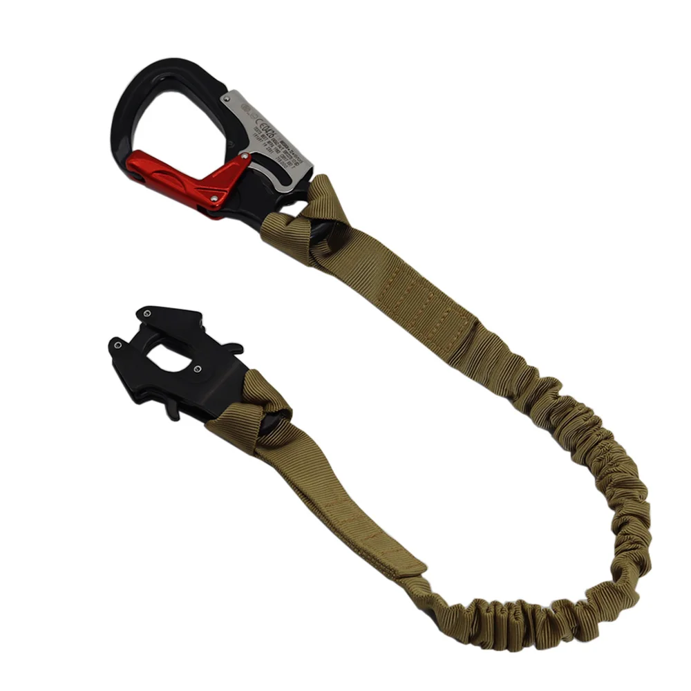 Taktisches Persönliches Sicherheitsband mit Schnellverschluss Elastisches Sicherheitsseil Navy Seal Rettungsschlinge Doppelkopf-Hängeschnalle – Detail 12